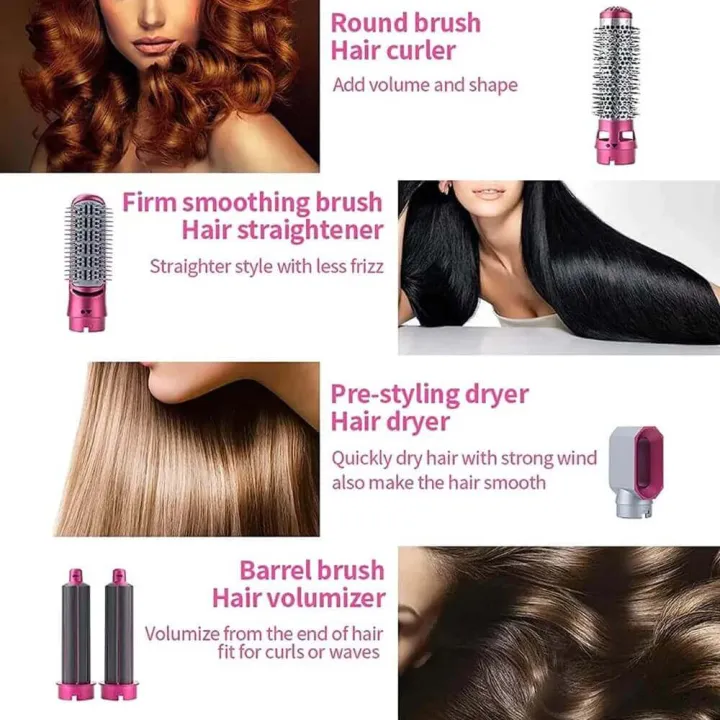 5 in 1 - hairdryer brush-air styler - volumizer hair straightener for womwn