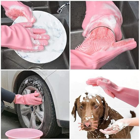 Dishwashing gloves silicone kitchen scrubber