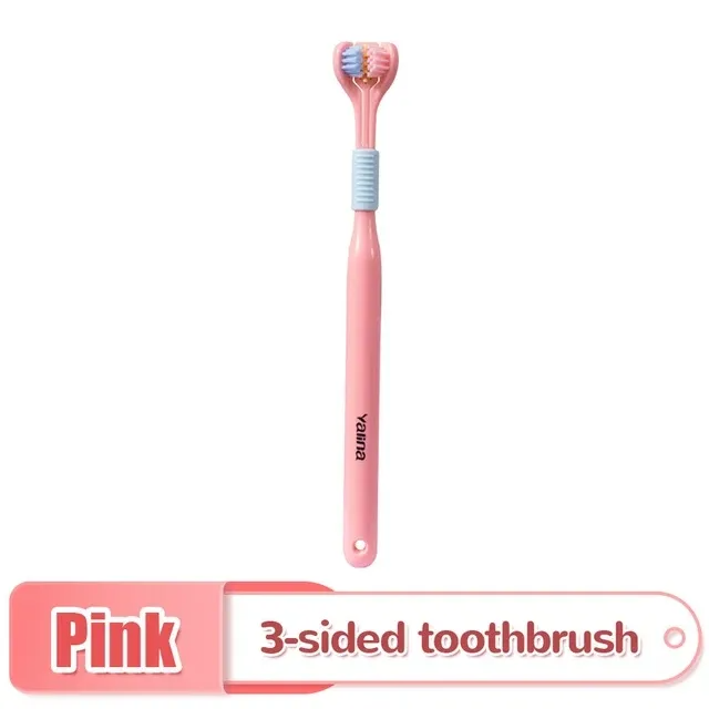 2 PCS Triple Sided Toothbrush Triple Head Wrap Household Soft Bristles Cleaning Daily Sensory Toothbrush