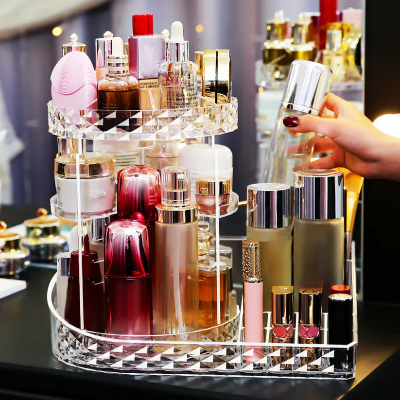 360 Degree Rotating Makeup Organizer,Jewelry Perfume Display Stand
