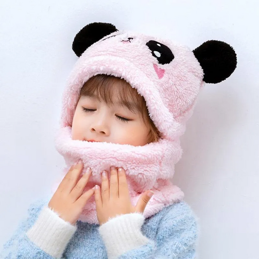 Winter Kids Hats Cute Cartoon Bear Ear Plush Caps Baby Hat