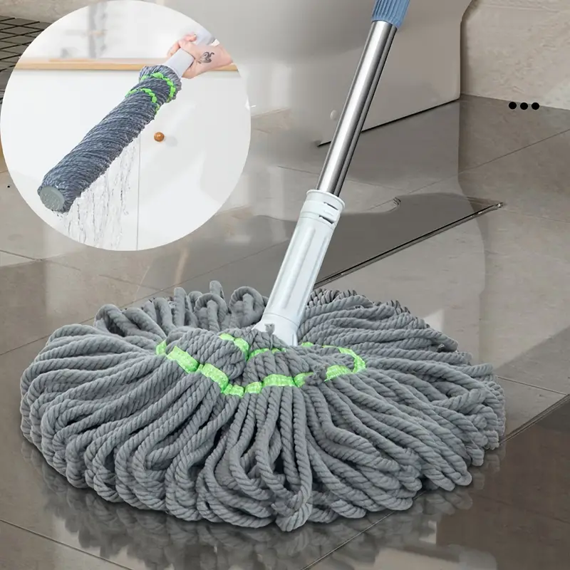 Easy-Wring Self-Twisting Mop - Hands-Free Washing, Rotating Design for Effortless Cleaning in Bedroom, Living Room, Bathroom