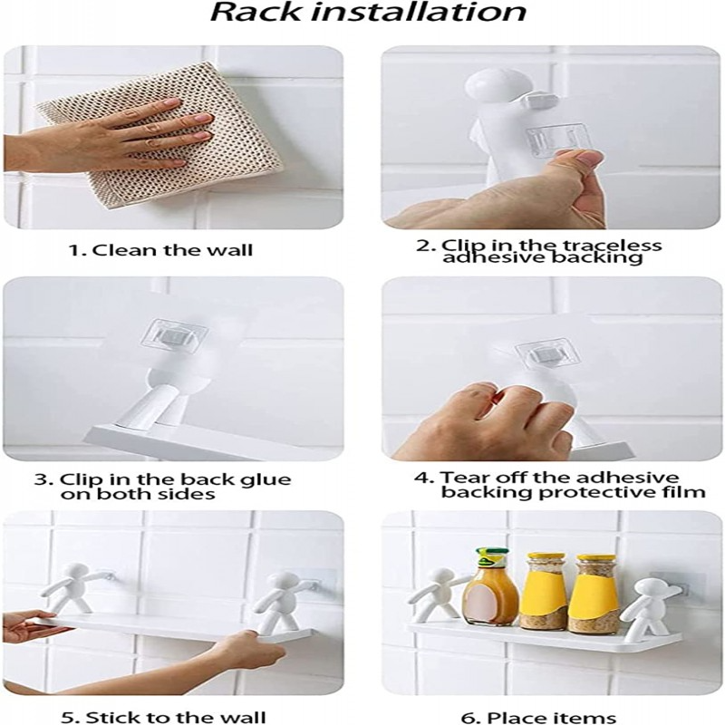 Human Buddy Shape Self Adhesive Wall Rack Holder