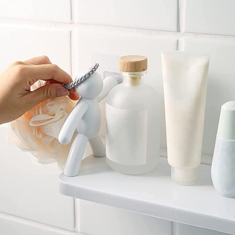Human Buddy Shape Self Adhesive Wall Rack Holder