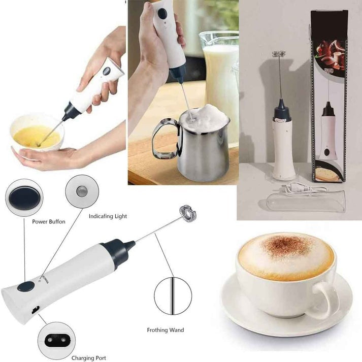 Rechargeable Coffee Frother | Coffee Beater with Turbo Speed - 3 To 4 Hour continuous working