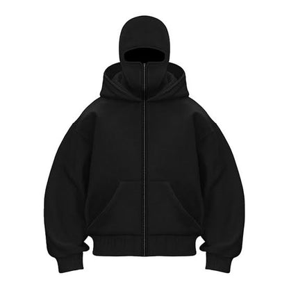 BlACK LAVA NINJA ZIPPER HOODIE