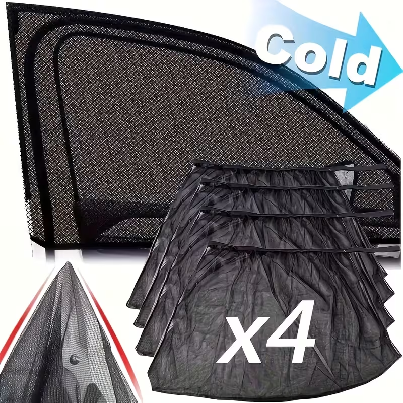 4Pc Universal Car Railing Side Window Curtain for All  Cars