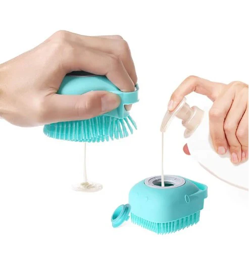 Silicone bath scrubber brush soft hygienic skin cleaning body tool