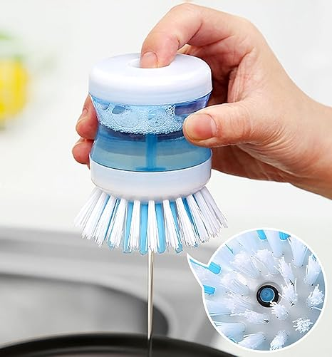 2-in-1 Dishwashing Brush Scrub & Dishsoap Dispenser for Kitchen