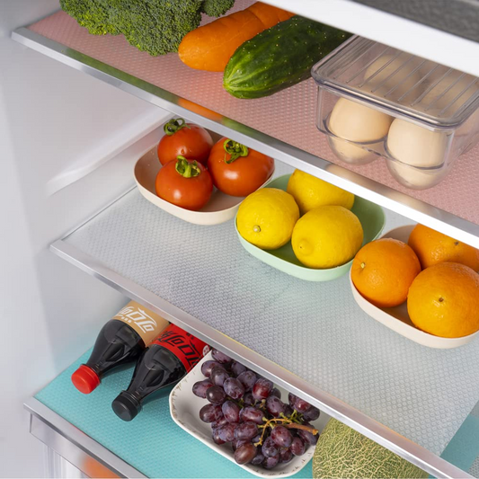 4 PCS Refrigerator Mats, Waterproof Fridge Pads Washable Fridge Mats Liners Mat Shelves Drawer Table Mats