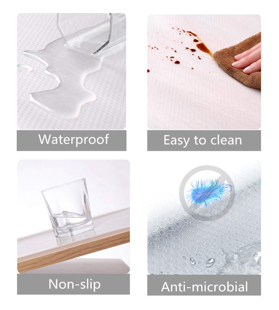 4 PCS Refrigerator Mats, Waterproof Fridge Pads Washable Fridge Mats Liners Mat Shelves Drawer Table Mats