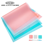 4 PCS Refrigerator Mats, Waterproof Fridge Pads Washable Fridge Mats Liners Mat Shelves Drawer Table Mats