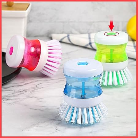 2-in-1 Dishwashing Brush Scrub & Dishsoap Dispenser for Kitchen