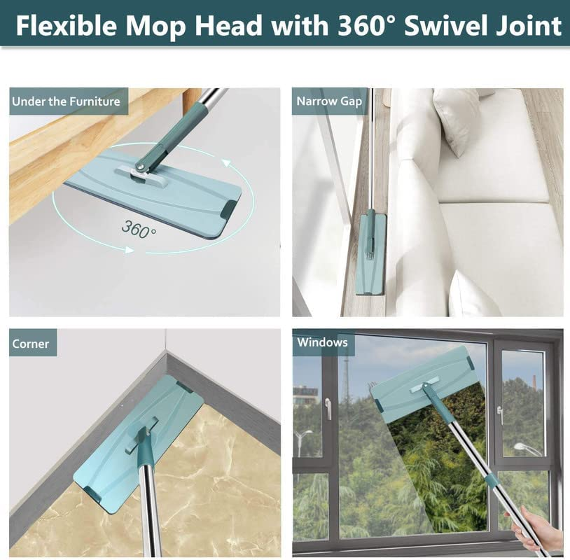 All-in-One Floor Care Solution: 360° FlexiMop Head + 2 Eco-Friendly Cleaning Pads - Make Your Floors Gleam