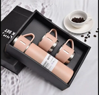 New Shape Vacuum Flask Bottle with 3 Cups and Gift Box