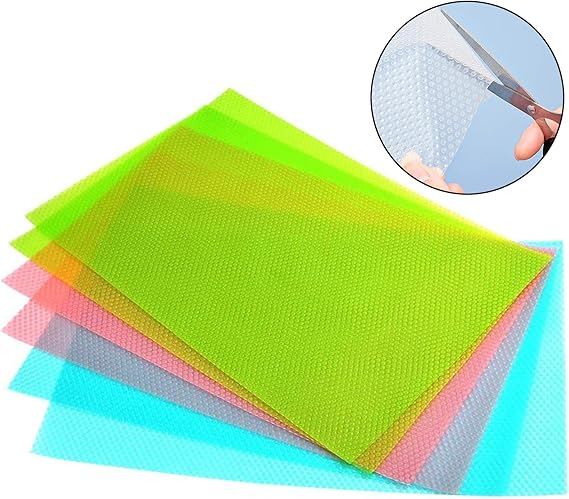 4 PCS Refrigerator Mats, Waterproof Fridge Pads Washable Fridge Mats Liners Mat Shelves Drawer Table Mats