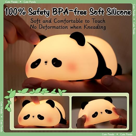 Azelf panda RGB night light, USB rechargeable, eye-care, timer, bedroom gift