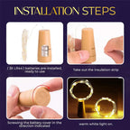 2PCs 20LED 2M Bar LED Wine Bottle Cork String Lights
