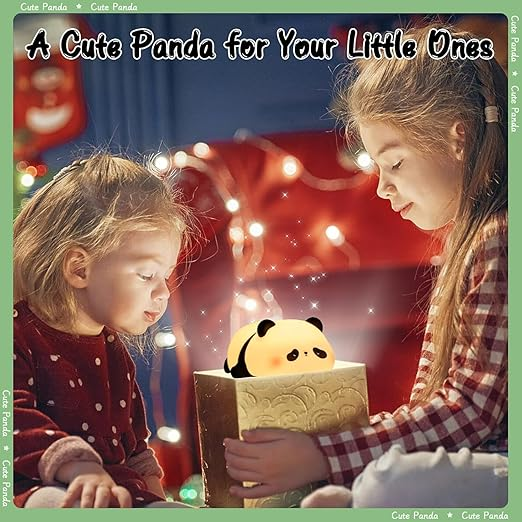 Azelf panda RGB night light, USB rechargeable, eye-care, timer, bedroom gift