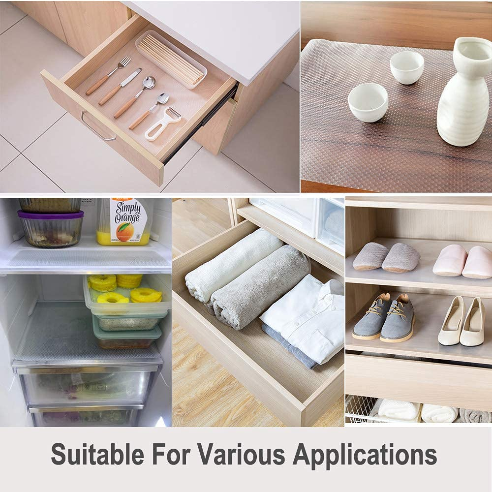 4 PCS Refrigerator Mats, Waterproof Fridge Pads Washable Fridge Mats Liners Mat Shelves Drawer Table Mats