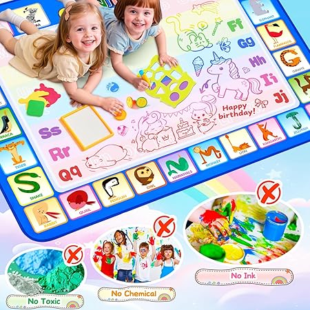 CGBOOM large water doodle mat with pen, stamps, accessories