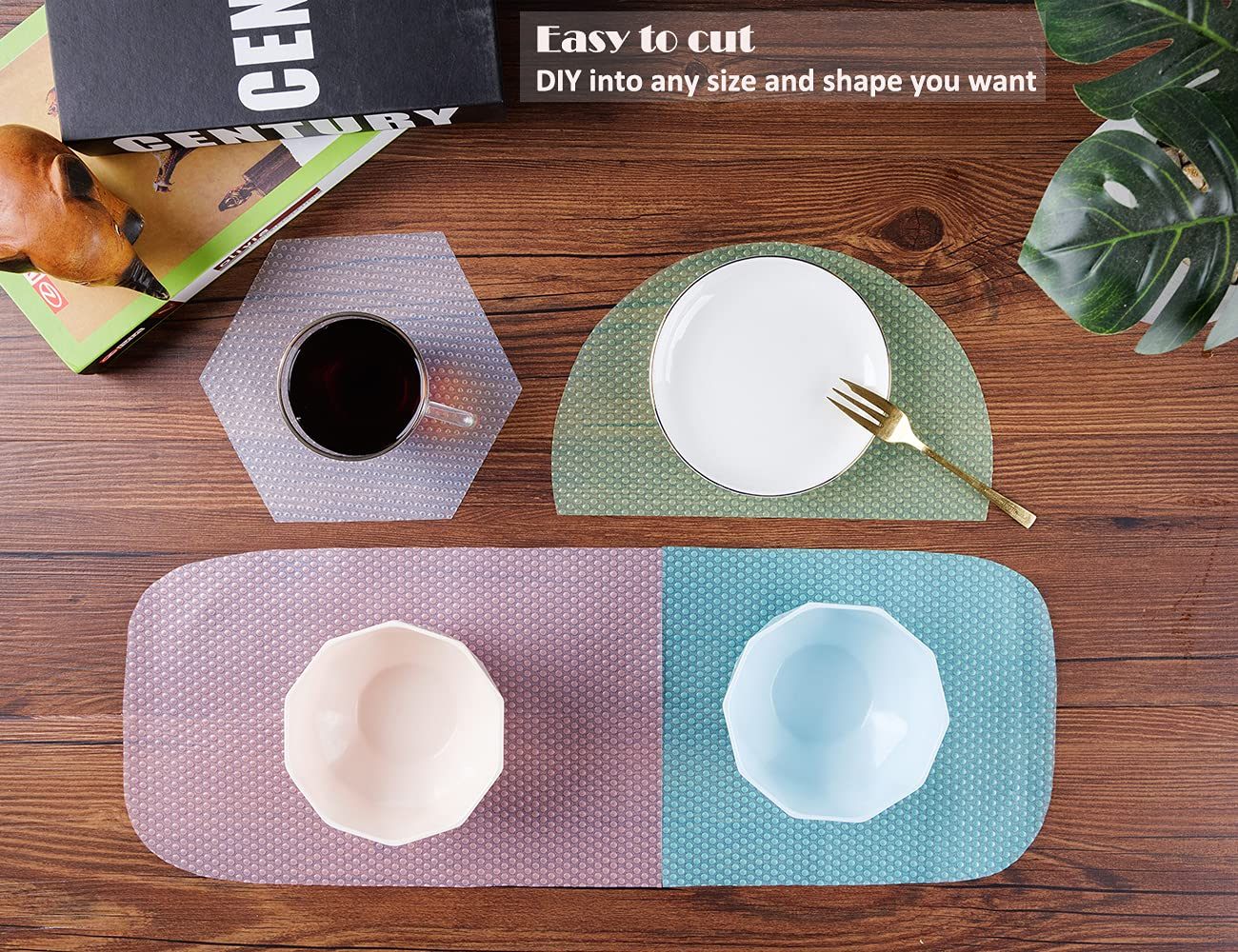4 PCS Refrigerator Mats, Waterproof Fridge Pads Washable Fridge Mats Liners Mat Shelves Drawer Table Mats