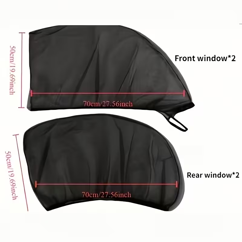 4Pc Universal Car Railing Side Window Curtain for All  Cars