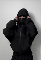 BlACK LAVA NINJA ZIPPER HOODIE