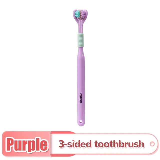 2 PCS Triple Sided Toothbrush Triple Head Wrap Household Soft Bristles Cleaning Daily Sensory Toothbrush