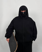 BlACK LAVA NINJA ZIPPER HOODIE