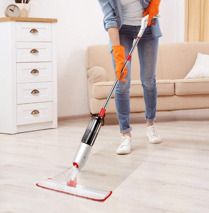 Flat Spray Mop, Reusable Microfiber 360 Degree Floor Cleaning Healthy Spray Mop