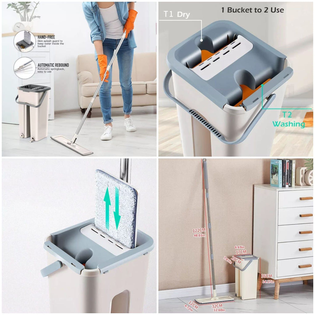 All-in-One Floor Care Solution: 360° FlexiMop Head + 2 Eco-Friendly Cleaning Pads - Make Your Floors Gleam