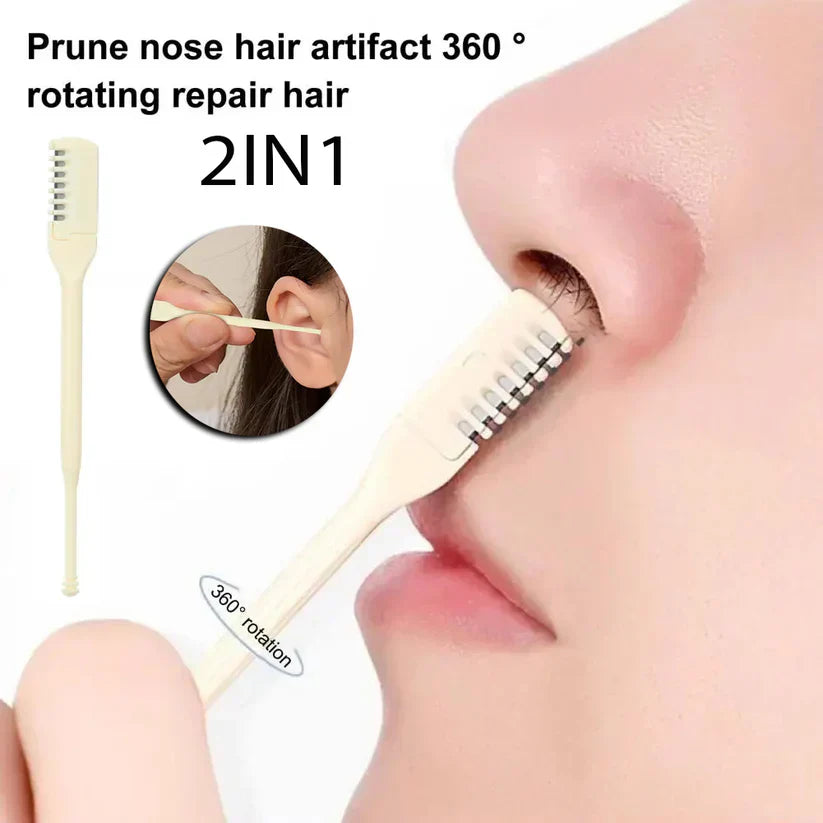 Pack of 2 & 2IN1 Portable Nose Hair Trimmers Waterproof Double Head Nose Hair Removal Washable