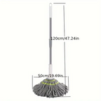 Easy-Wring Self-Twisting Mop - Hands-Free Washing, Rotating Design for Effortless Cleaning in Bedroom, Living Room, Bathroom