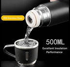New Shape Vacuum Flask Bottle with 3 Cups and Gift Box