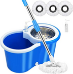 Spin Mop and Bucket Set 360 Spin Mop and Bucket Set with 2 Microfiber Mop Pads,Mop and Bucket System with