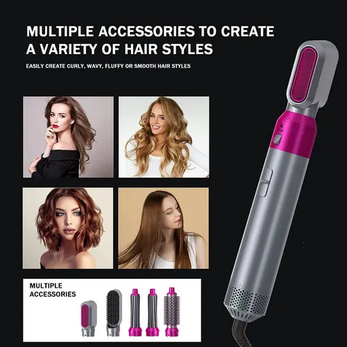 5 in 1 - hairdryer brush-air styler - volumizer hair straightener for womwn