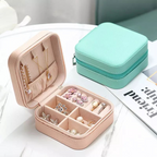 ini leather square jewelry box, luxury compact cosmetic storage case