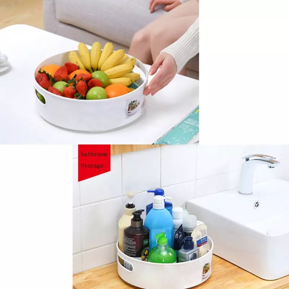 360 degree rotating kitchen storage tray for easy organized access