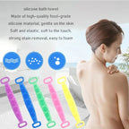 Bath Brush Exfoliating Shower Body Scrubber Silicone Massage Strap Cleaning Belt Bathroom Accessories