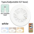 2-in-1 Ceiling Fan Light, 3-Speed Adjustable E27 Base, Infinitely Dimmable for Living Room, Bedroom, Study, LED Decorative Light