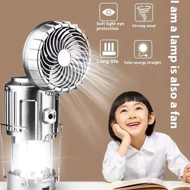3IN1 Solar Portable Camping Lanterns Electric Fan