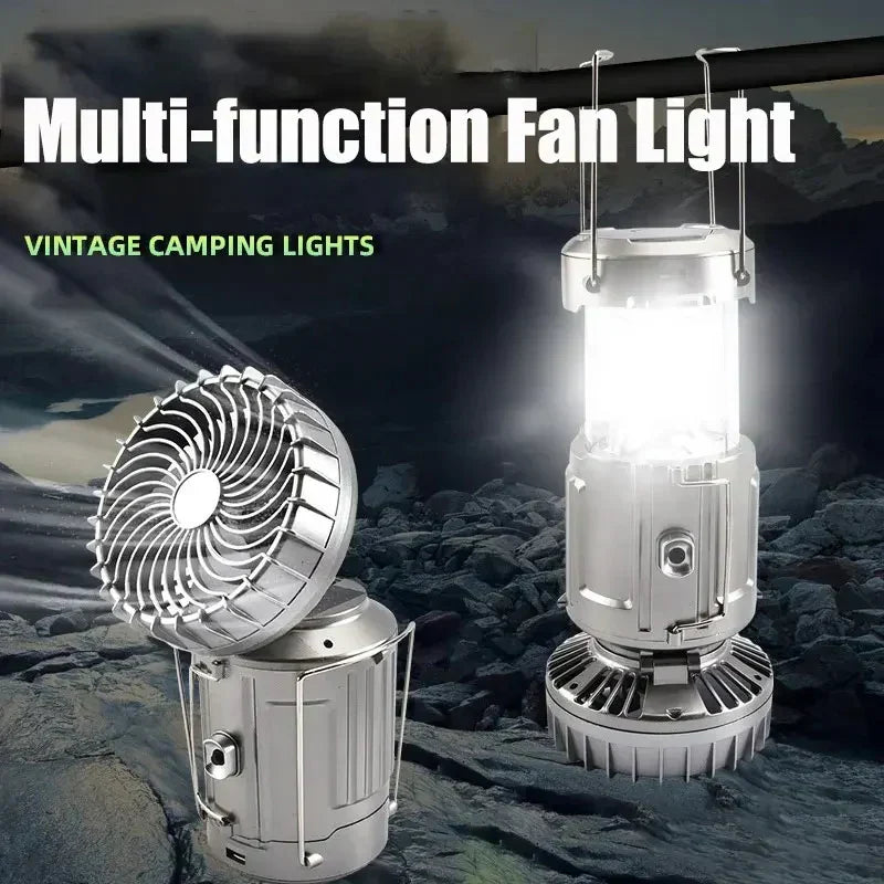 3IN1 Solar Portable Camping Lanterns Electric Fan