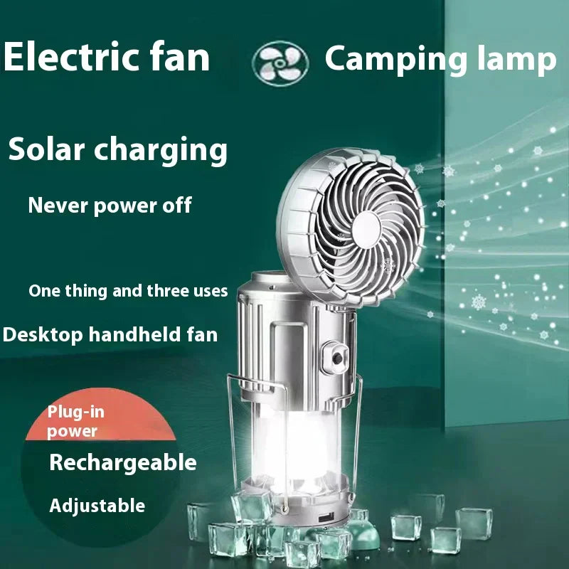 3IN1 Solar Portable Camping Lanterns Electric Fan