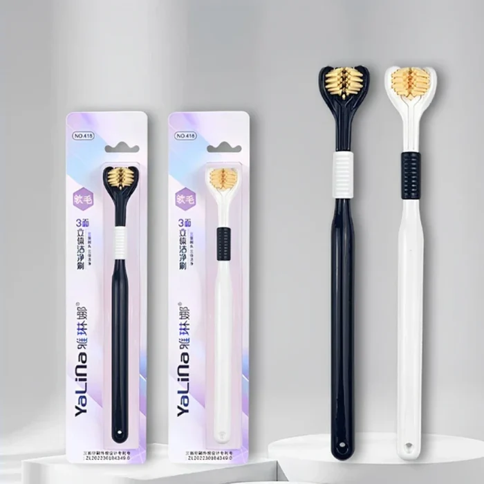 2 PCS Triple Sided Toothbrush Triple Head Wrap Household Soft Bristles Cleaning Daily Sensory Toothbrush