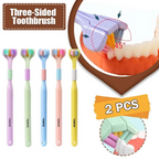 2 PCS Triple Sided Toothbrush Triple Head Wrap Household Soft Bristles Cleaning Daily Sensory Toothbrush